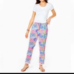 lilly pulitzer taron linen pants multi splashdance